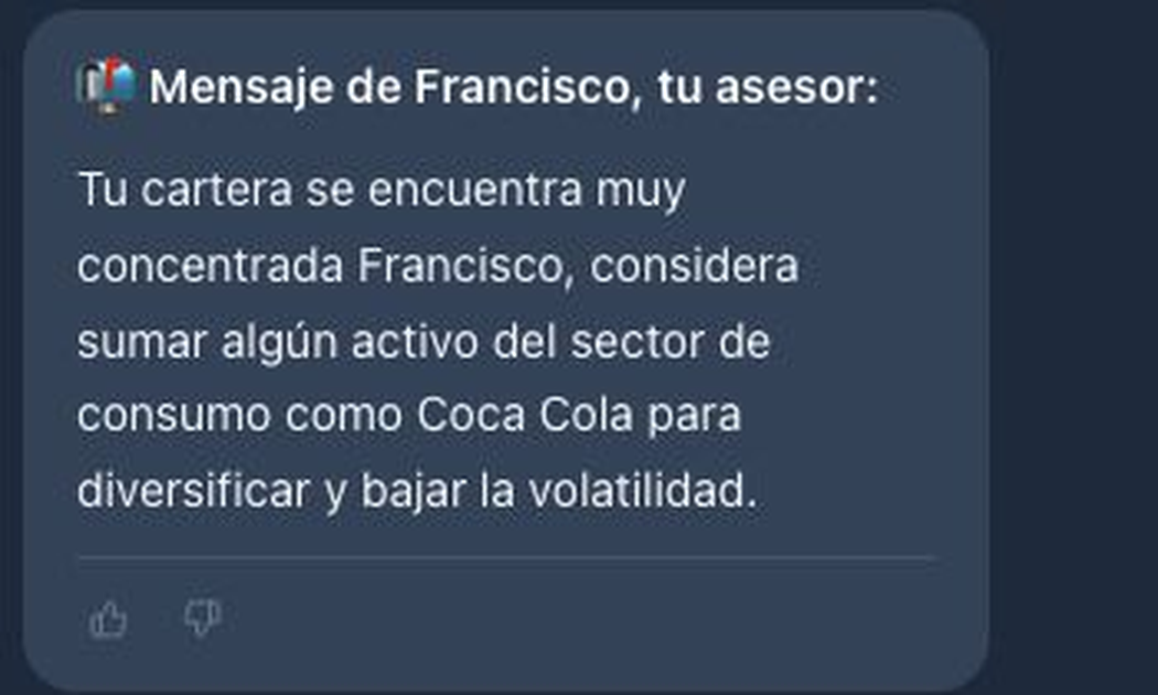 Mensaje de Francisco en el chat del portal