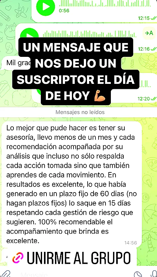 Testimonio de cliente en WhatsApp o Telegram